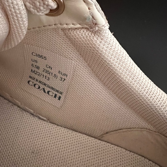 Coach Cream Textured Sneakers - Picture 4 of 4